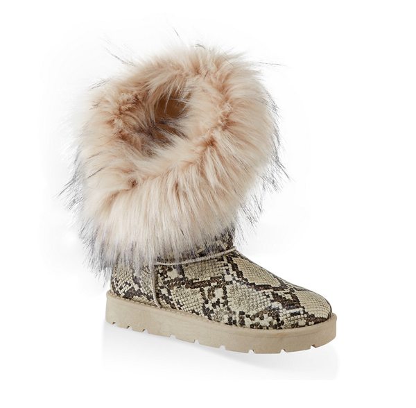 Asymmetrical Faux Fur Lined Boots