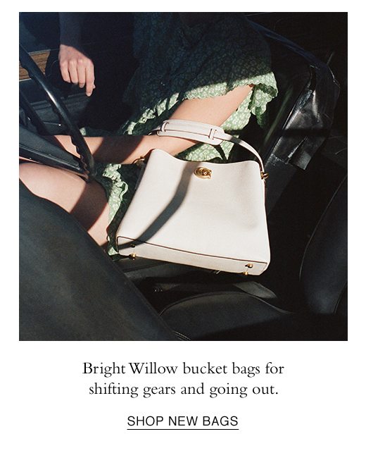 Bright Willow bucket bags for shifting gears and going out. SHOP NEW BAGS