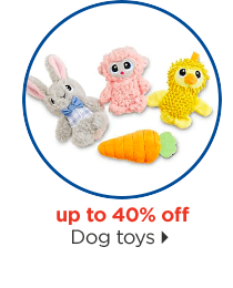 Up to 40% off. Dog toys.