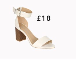 Womens Wide Fit White Block Heel Sandals