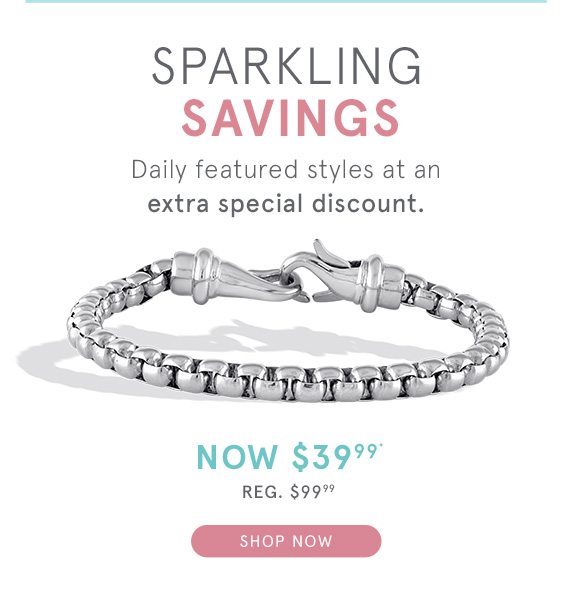 Sparkling Savings! Men's Stainless Steel Chain Bracelet, Now $39.99