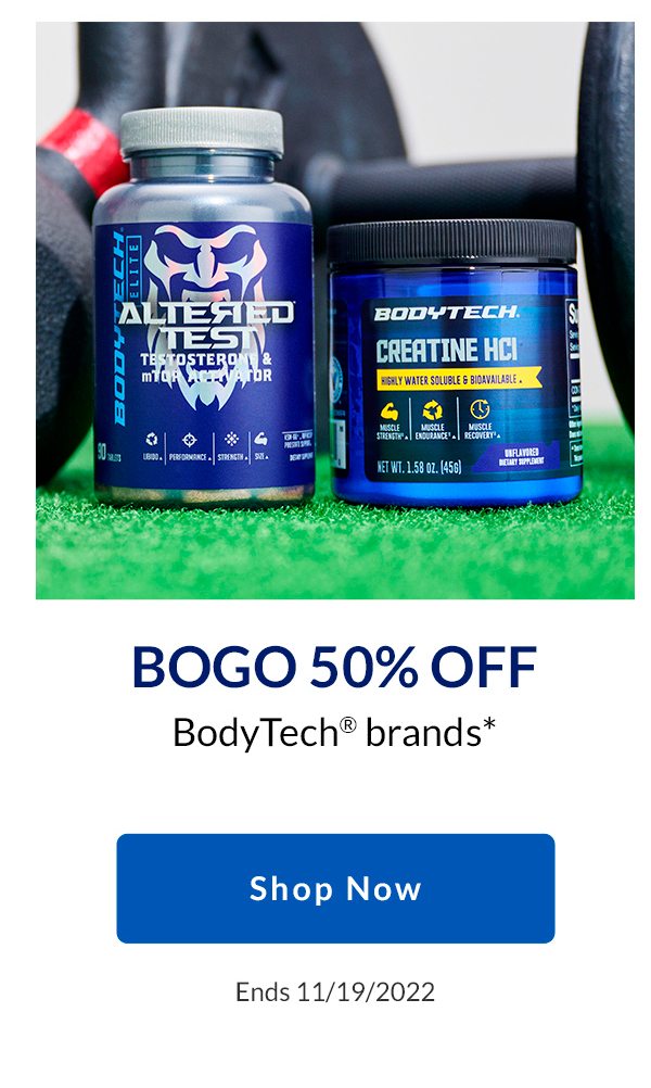 BOGO 50% Off Bodytech Brands