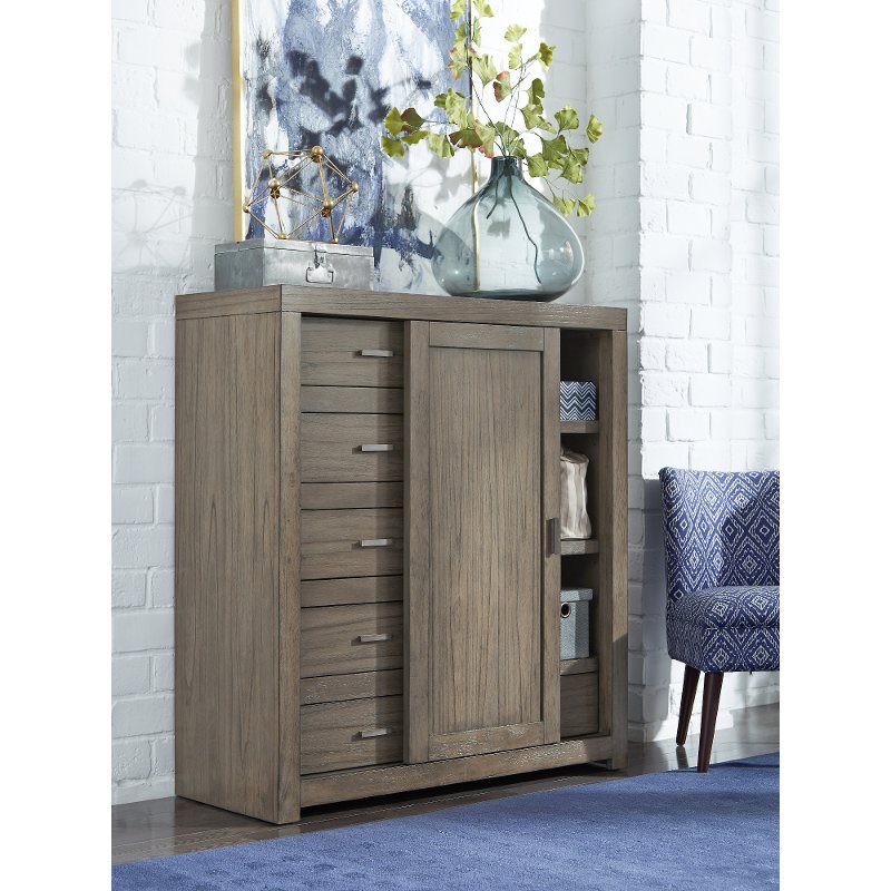 Clearance Modern Loft Modern Brownstone Gray Sliding Door Chest