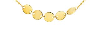 Mini Disk Adjustable Choker Necklace 14K Yellow Gold