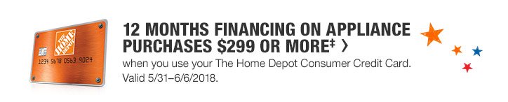 12 Months Financing On Appliance | Purchases $299 Or More