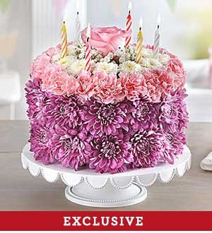 Birthday Wishes Flower Cake(tm) Pastel Same-Day Local Florist Delivery SHOP NOW 