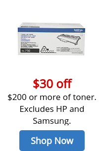 $30 off $200+ of Toner