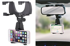 Aduro Rearview Mirror Car Mount Grip Clip for Most Smartphones