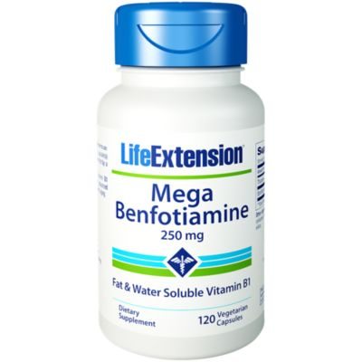 Mega Benfotiamine - Fat & Water Soluble Vitamin B1 - 250 MG (120 Vegetarian Capsules)