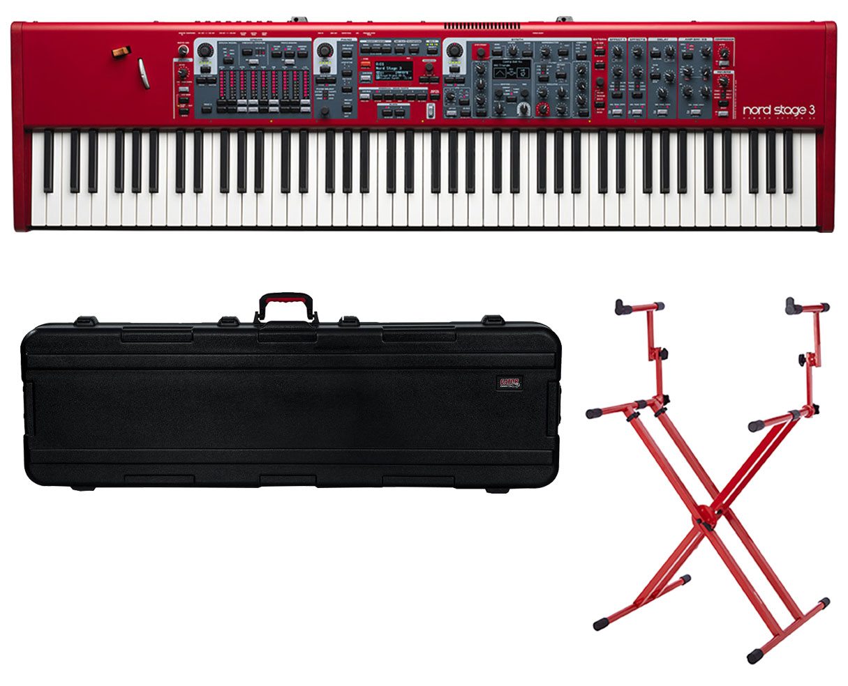 Nord Stage 3 88 88-Key Fully Weighted Keyboard + TSA Case + Red Stand
