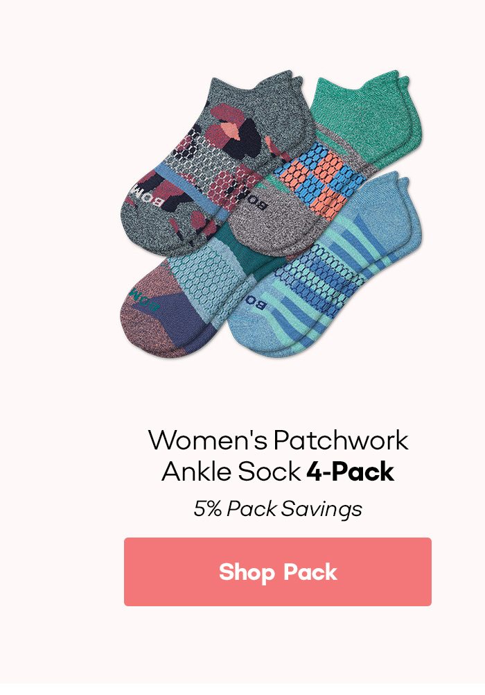 Women's Patchwork Ankle Sock 4-Pack | 5% Pack Savings [Shop Pack]