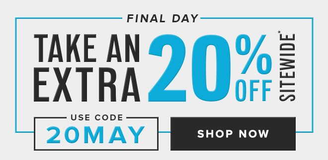 Extra 20% Off - Use Code 20MAY - Shop Now