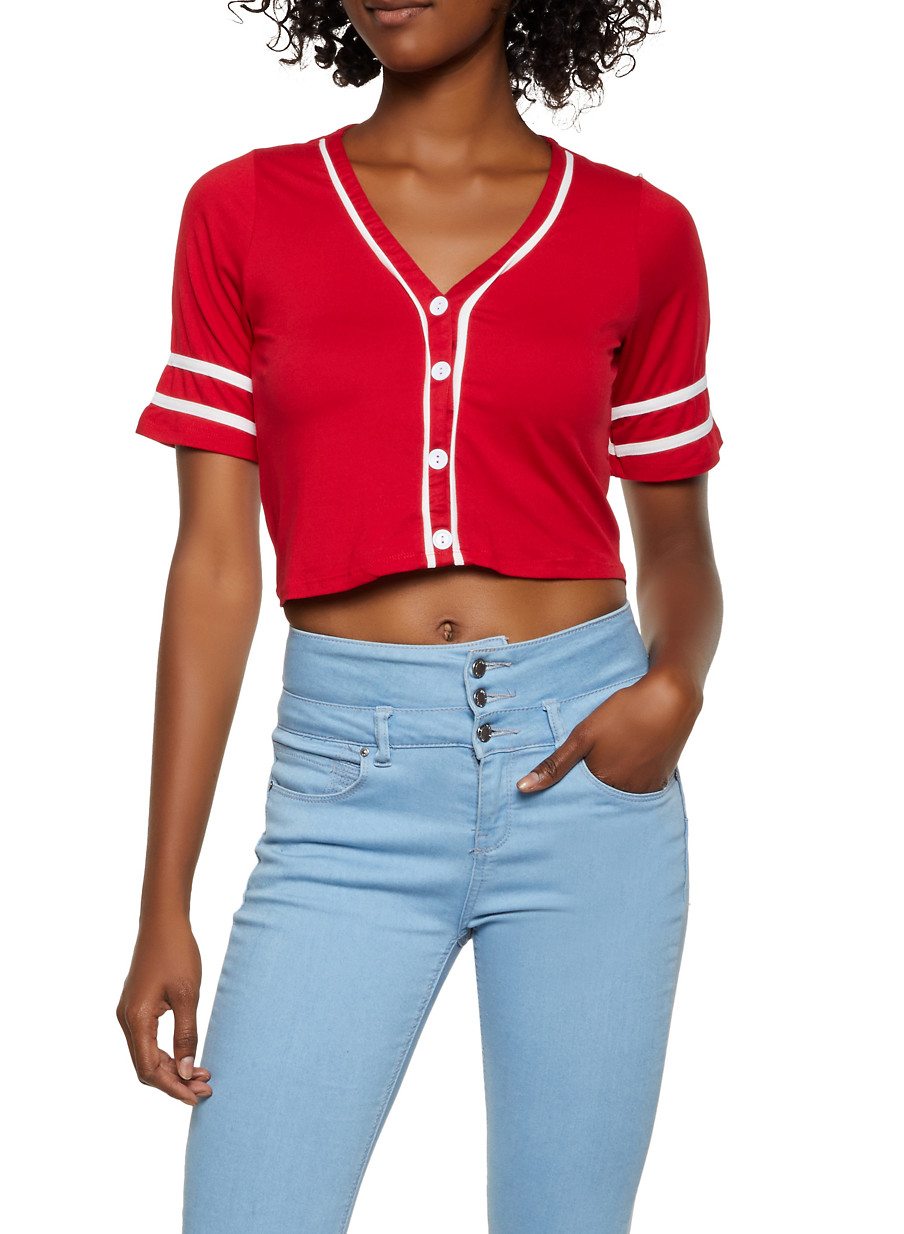 Soft Knit Cropped Baseball Shirt