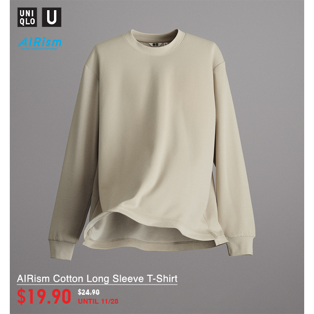 HERO - U AIRISM COTTON LONG SLEEVE T-SHIRT