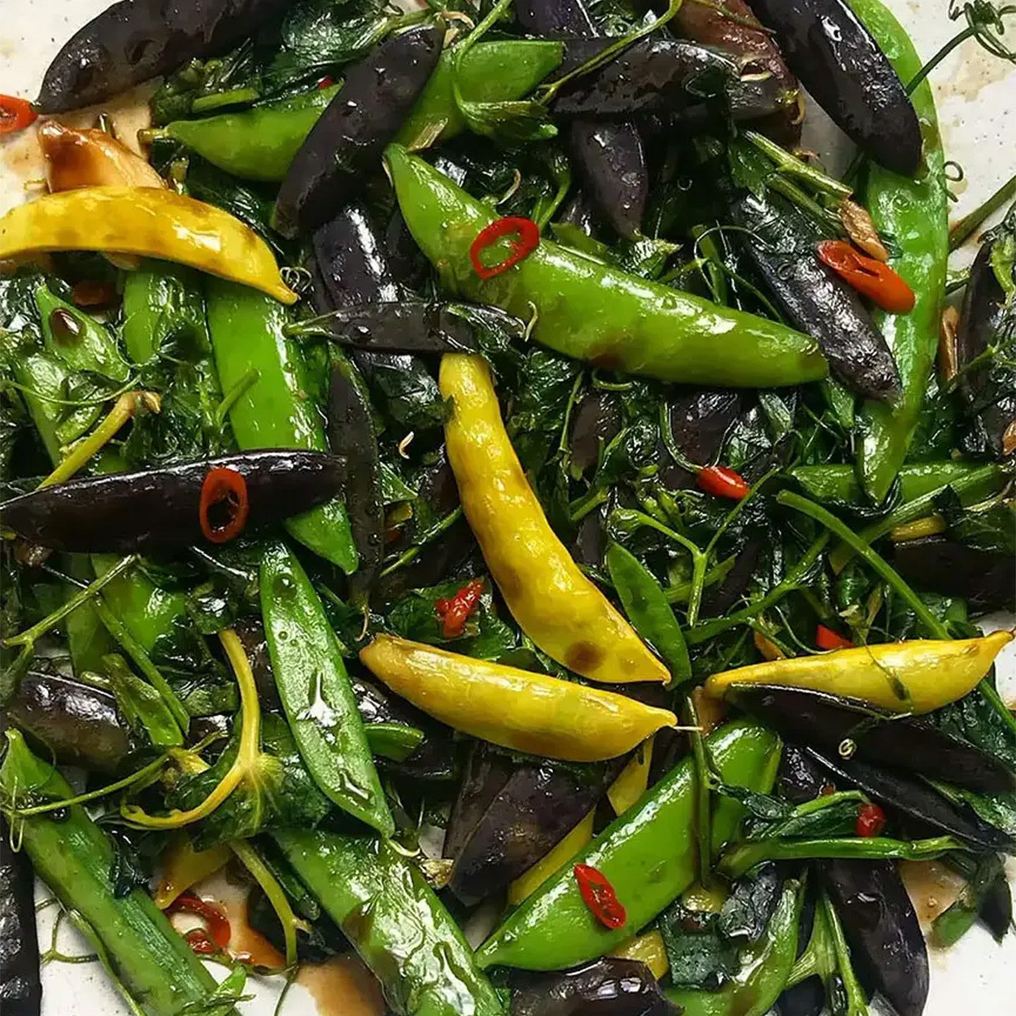 Two Pea Stir-Fry with Greens