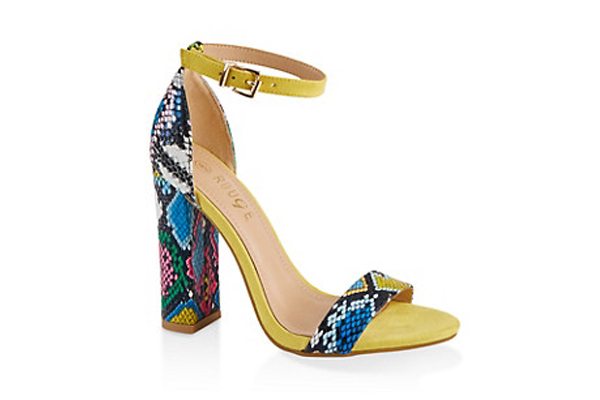 Printed Single Band High Heel Sandals