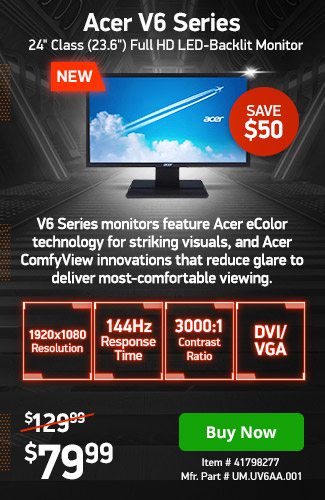Acer 24" Class V246HQL bd Full HD Monitor | 41798277 | Shop Now