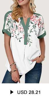 Short Sleeve Floral Print Contrast Piping Blouse
