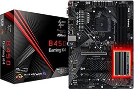 ASRock B450 Gaming K4 ATX Motherboard (Compatible with 2nd Generation Ryzen Desktop CPUs)