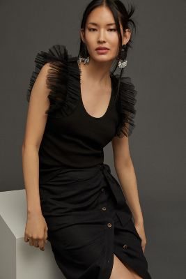 DOLAN Tulle Sleeve Tank Top