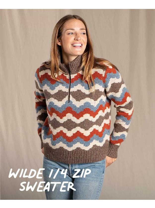 Women's Wilde Quarter Zip Sweater in Brown Sugar