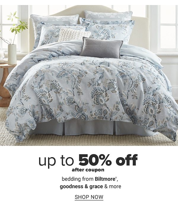 Up to 50% off after coupon bedding from Biltmore, goodness & grace & more. Shop Now.