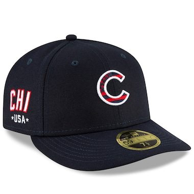 Men's New Era Navy Chicago Cubs 4th of July On-Field Low Profile 59FIFTY Fitted Hat
