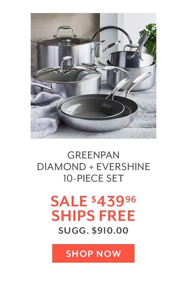 Greenpan Diamond + Evershine 10-PC Set