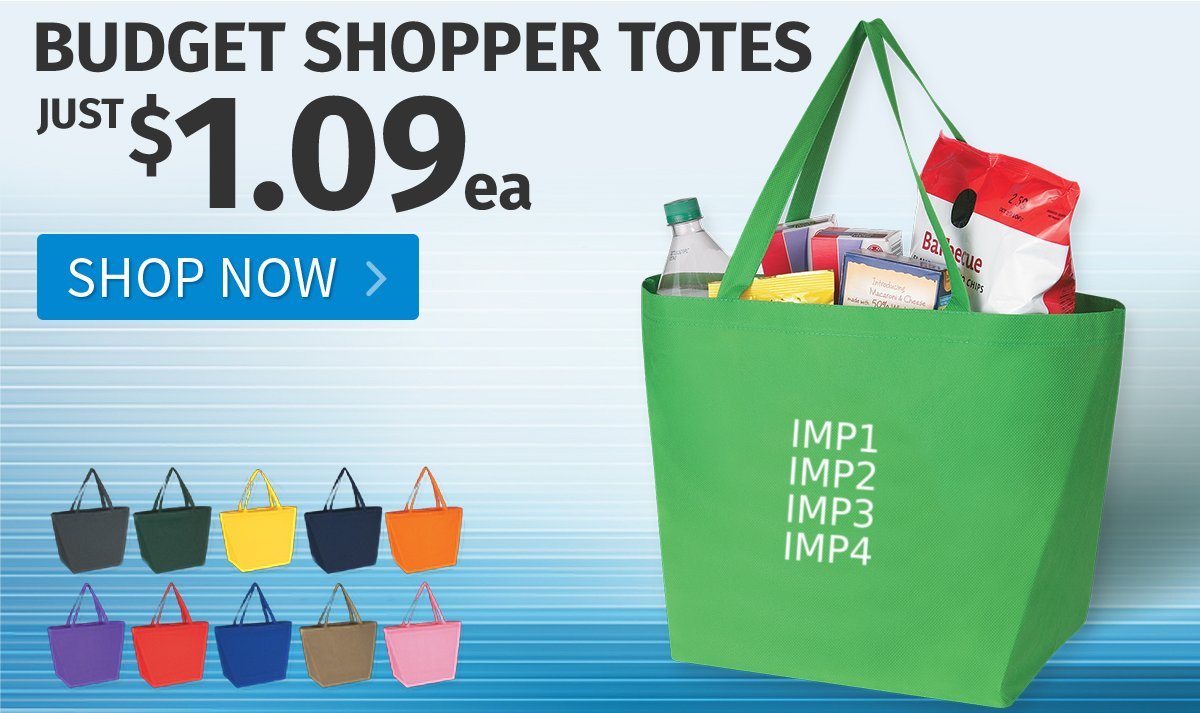 Budget Shopper Totes for only $1.09 each!