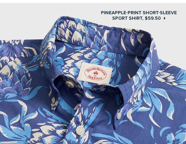 PINEAPPLE-PRINT SHORT-SLEEVE SPORT SHIRT