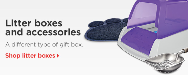 Litter boxes and accessories. A different type of gift box. Shop litter boxes > 