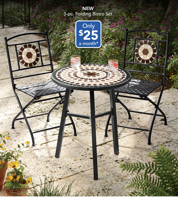 New 3-pc. Folding Bistro Set Only $25 a month*