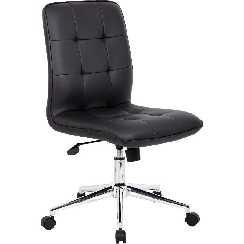 Modern Black Vinyl Office Chair