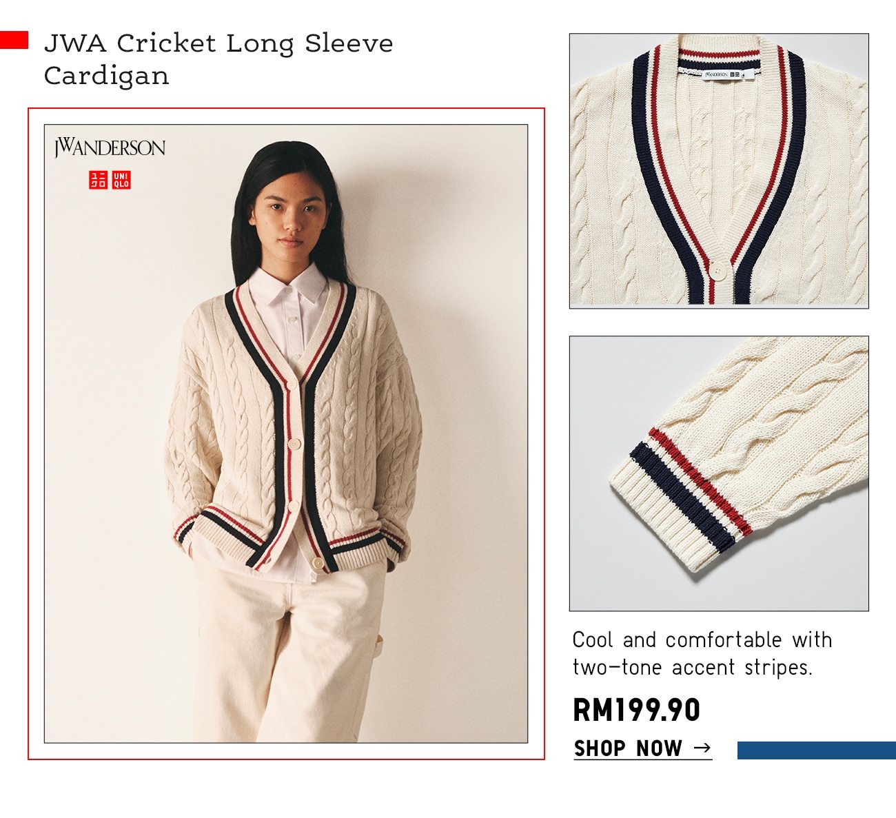 JWA Cricket Long Sleeve Cardigan