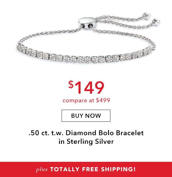 .50 ct. t.w. Diamond Bolo Bracelet in Sterling Silver. $149. Buy Now