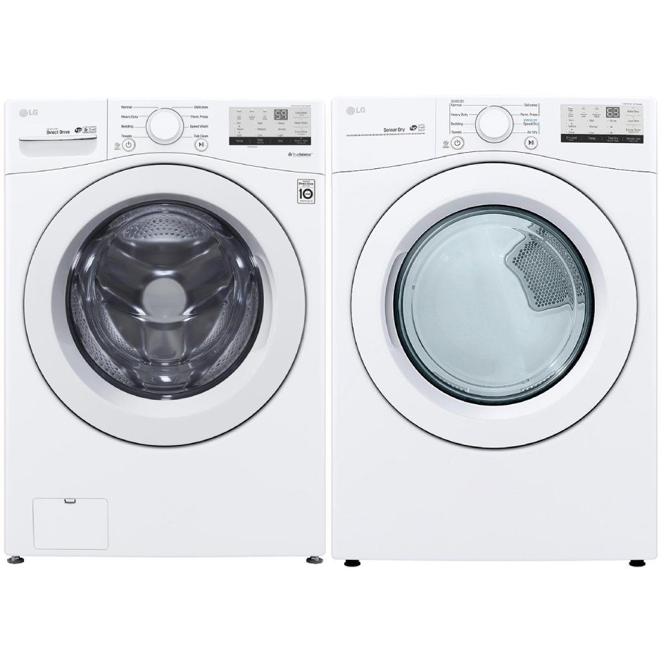 LG White Gas Laundry Pair - 3400 Series