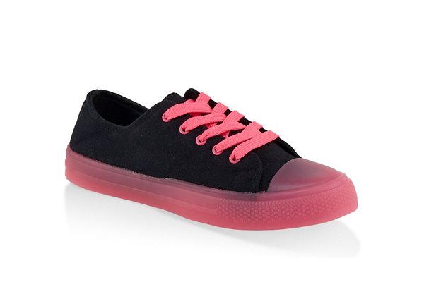 Neon Detail Lace Up Sneakers