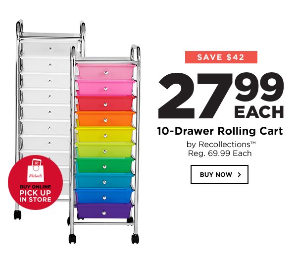 10 DRAWER ROLLING CART