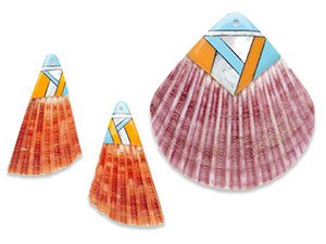 Sea Scallop Shells with Southwestern-Style Inlay