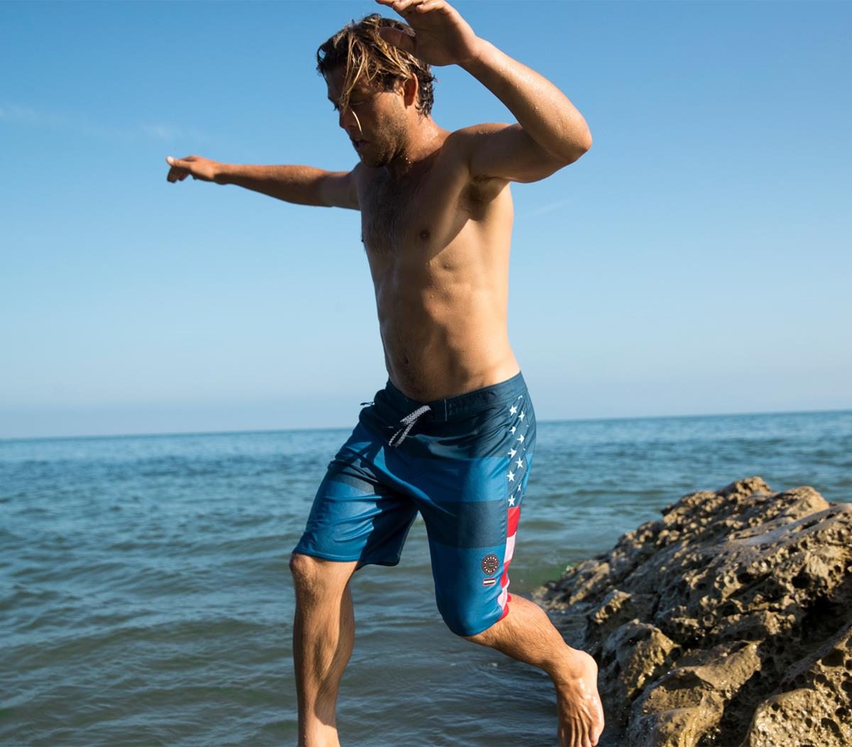 Conner Coffin in the Mirage 3/2/One Stateside Boardshorts