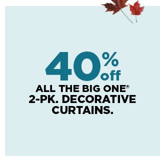 40% off all the big one 2 pack decorative curtains. shop now.