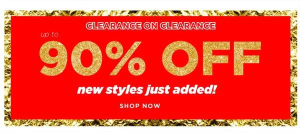 Clearance Deals Up To 90% Off!