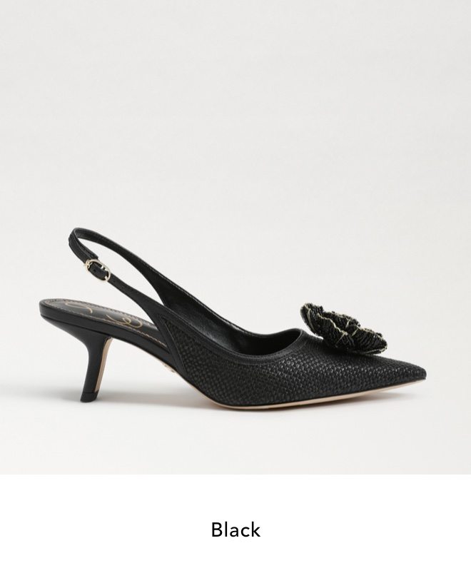 Bianka Floral Slingback Pump (Black)