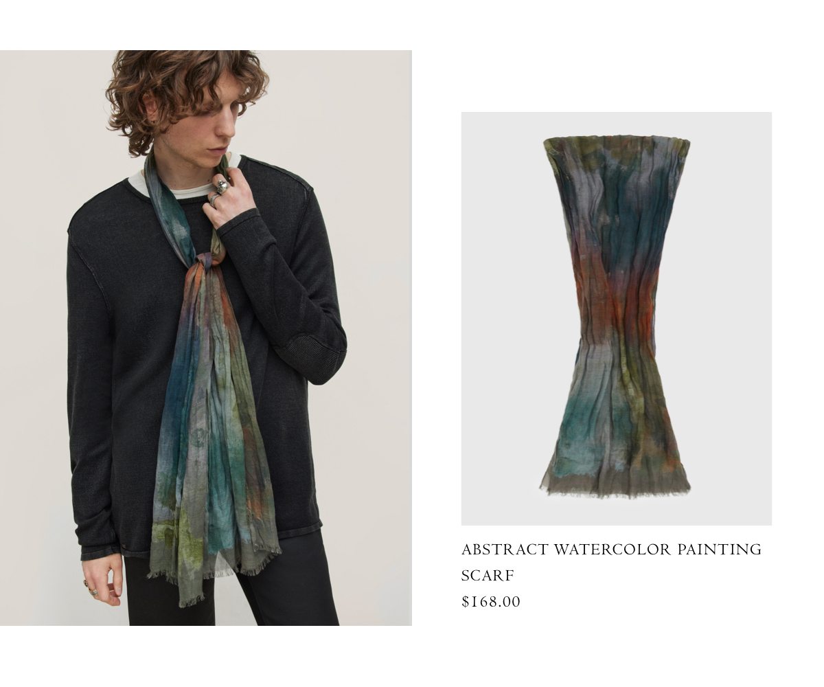 ABSTRACT WATERCOLOR PAINTING SCARF