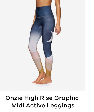 Onzie High Rise Graphic Midi Womens Active Leggings