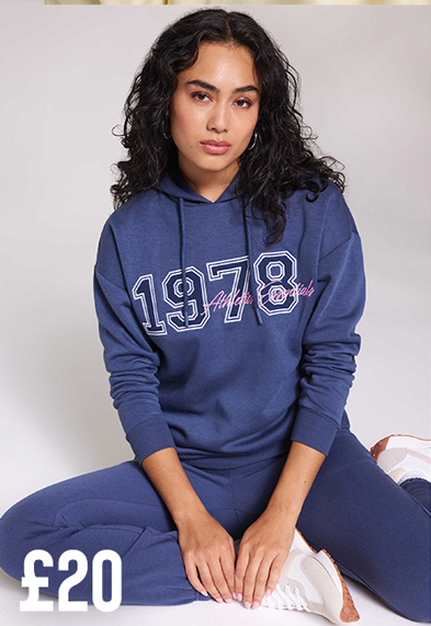 Womens Navy 1978 Slogan Hoodie