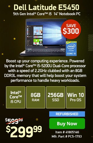 Dell Latitude E5450 i5 8GB 256SSD w/ 1yr Warranty | 41805146 | Shop Now
