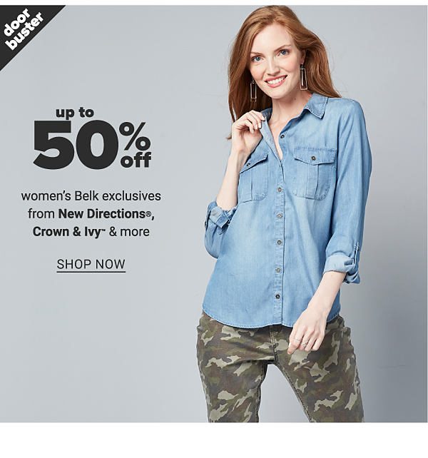 Up to 50% off Women's Belk exclusives from New Directions, Crown & Ivy and more - Shop Now