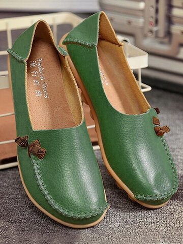 LOSTISY Multi-Way Wearing Pure Color Flat Loafers