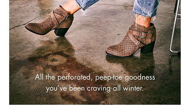 ALL THE PERFORATED, PEEP-TOE GOODNESS YOU’VE BEEN CRAVING ALL WINTER.